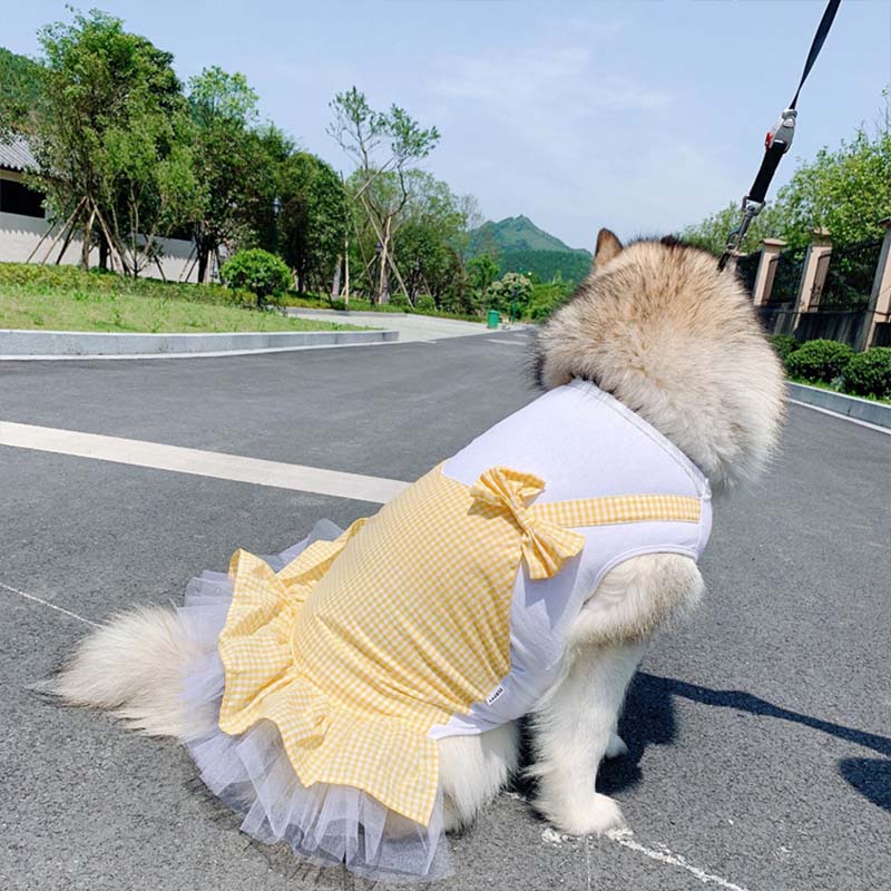 Plaid Princess Dog Costume For Large Breeds