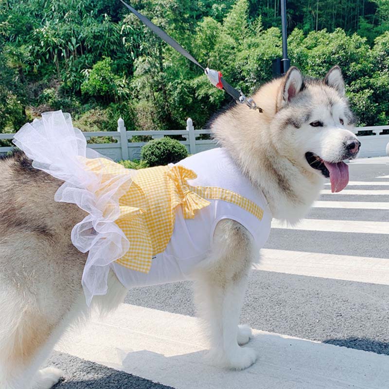 Plaid Princess Dog Costume For Large Breeds