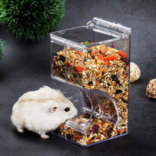 Transparent and Adjustable Food Dispenser For Hamsters