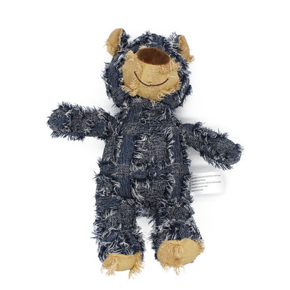 Plush, Patched Squeaking Toy Bear For Dogs