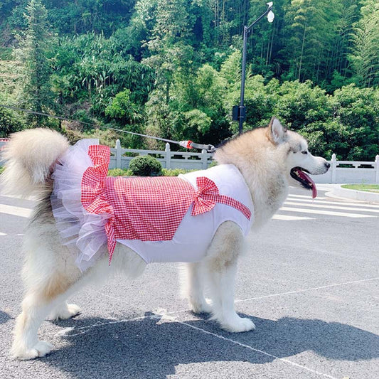 Plaid Princess Dog Costume For Large Breeds