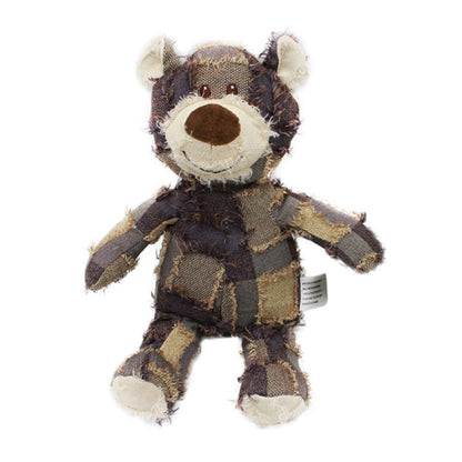 Plush, Patched Squeaking Toy Bear For Dogs