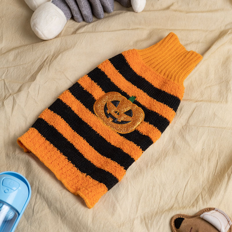 Halloween Pumpkin Sweater Vests For Dogs